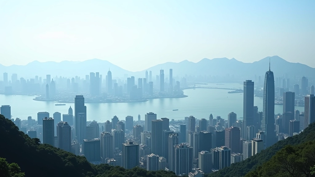 Hong Kong skyline with modern office buildings and financial district, business and credit concept