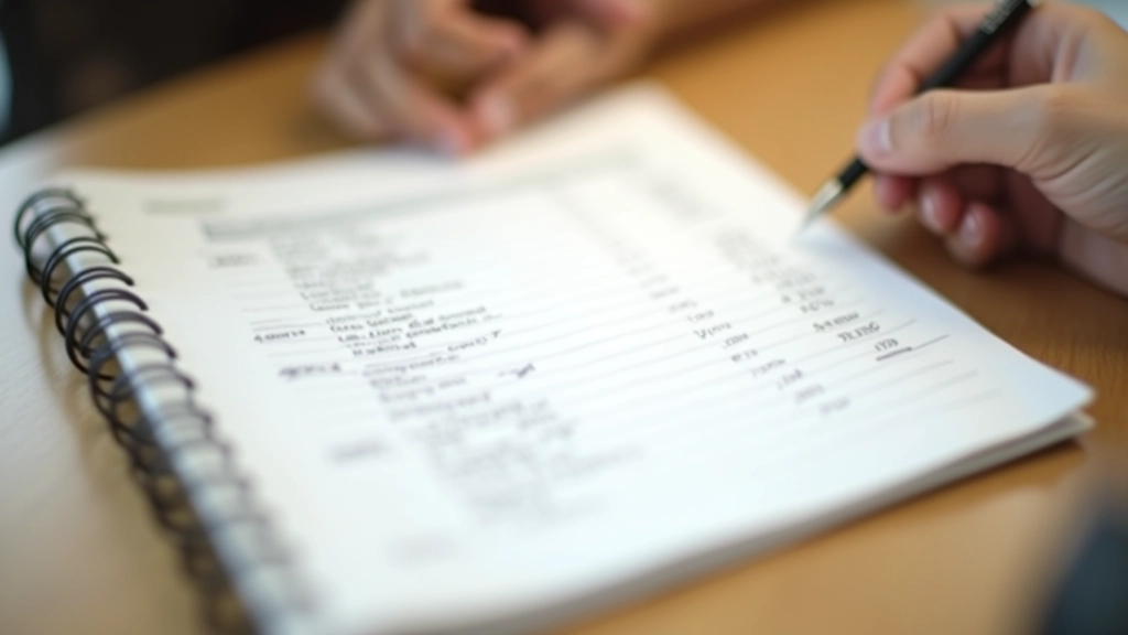 Handwritten list of fixed expenses and monthly bills organized by category